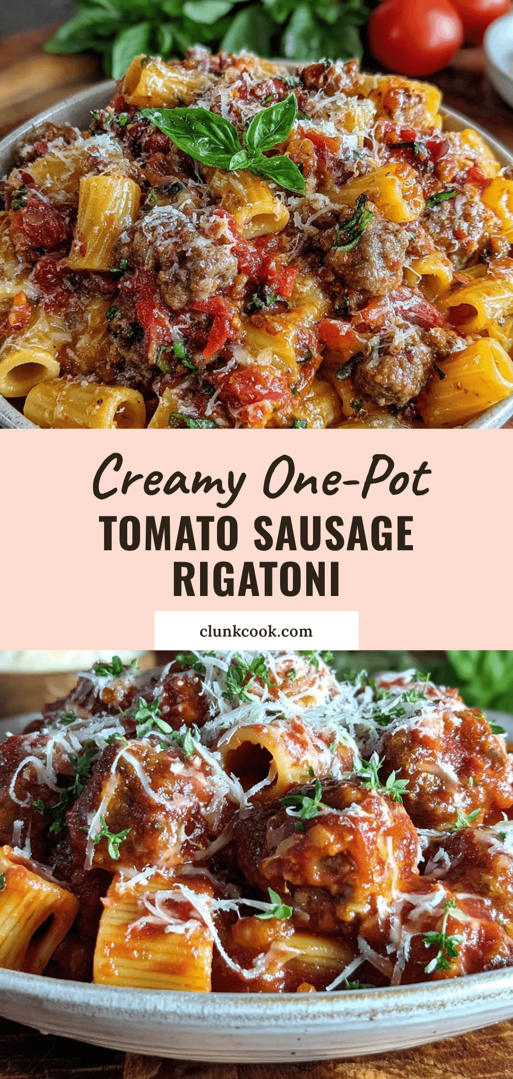 creamy tomato sausage rigatoni recipe