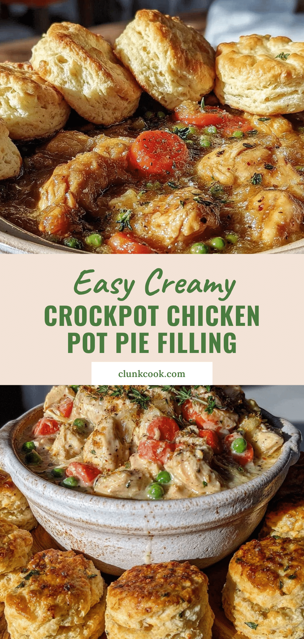 easy creamy family crockpot chicken pot pie filling recipe