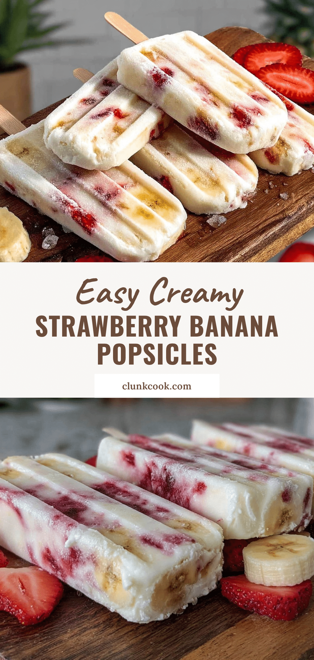 easy strawberry banana yogurt popsicles recipe