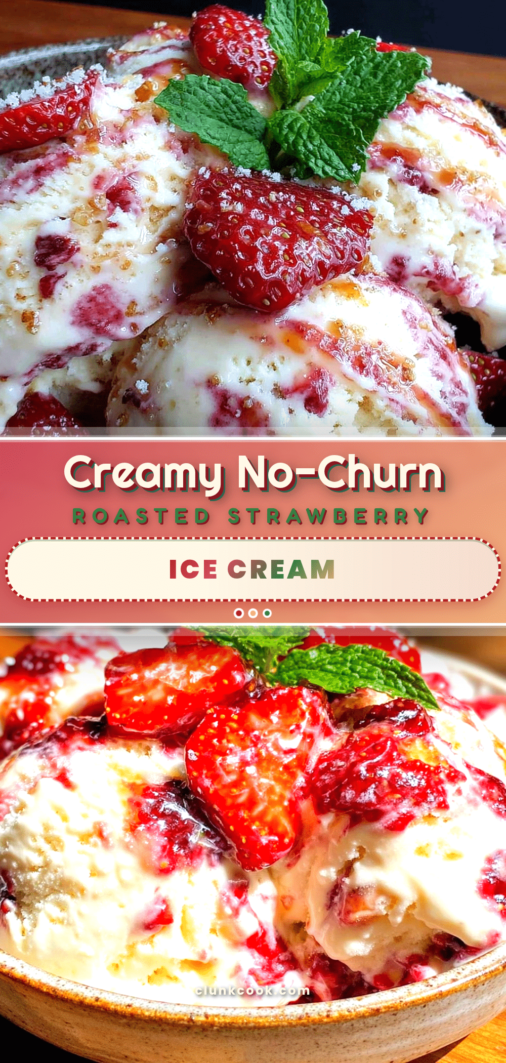 creamy no-churn roasted strawberry ice cream recipe