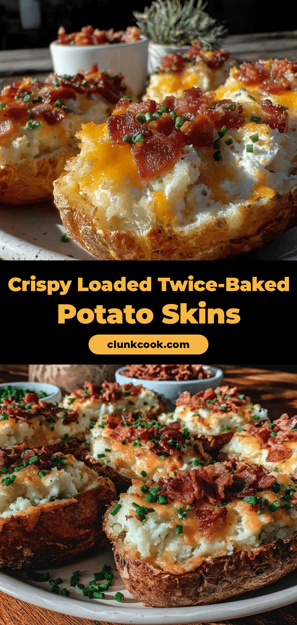 crispy loaded twice-baked potato skins recipe