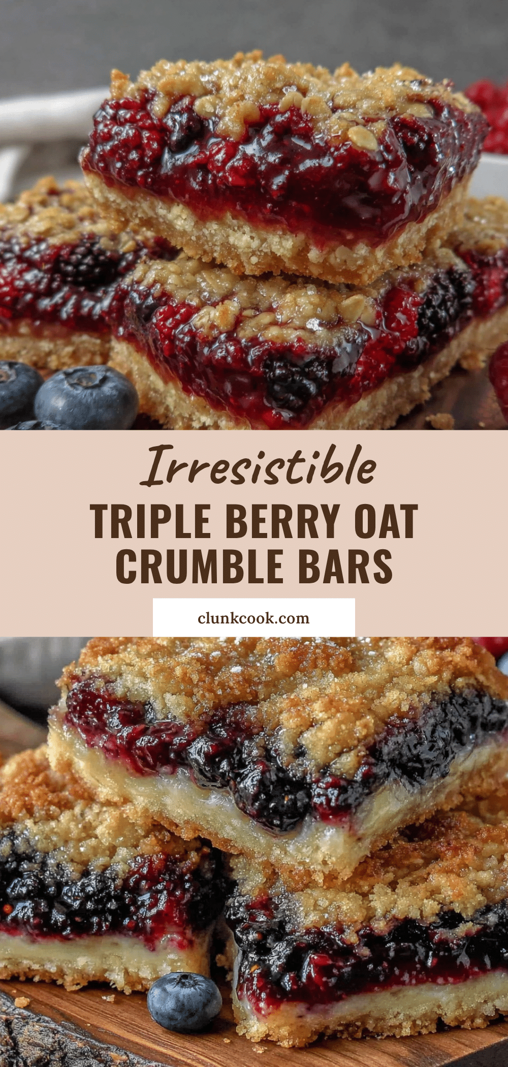 crispy triple berry crumble bars recipe