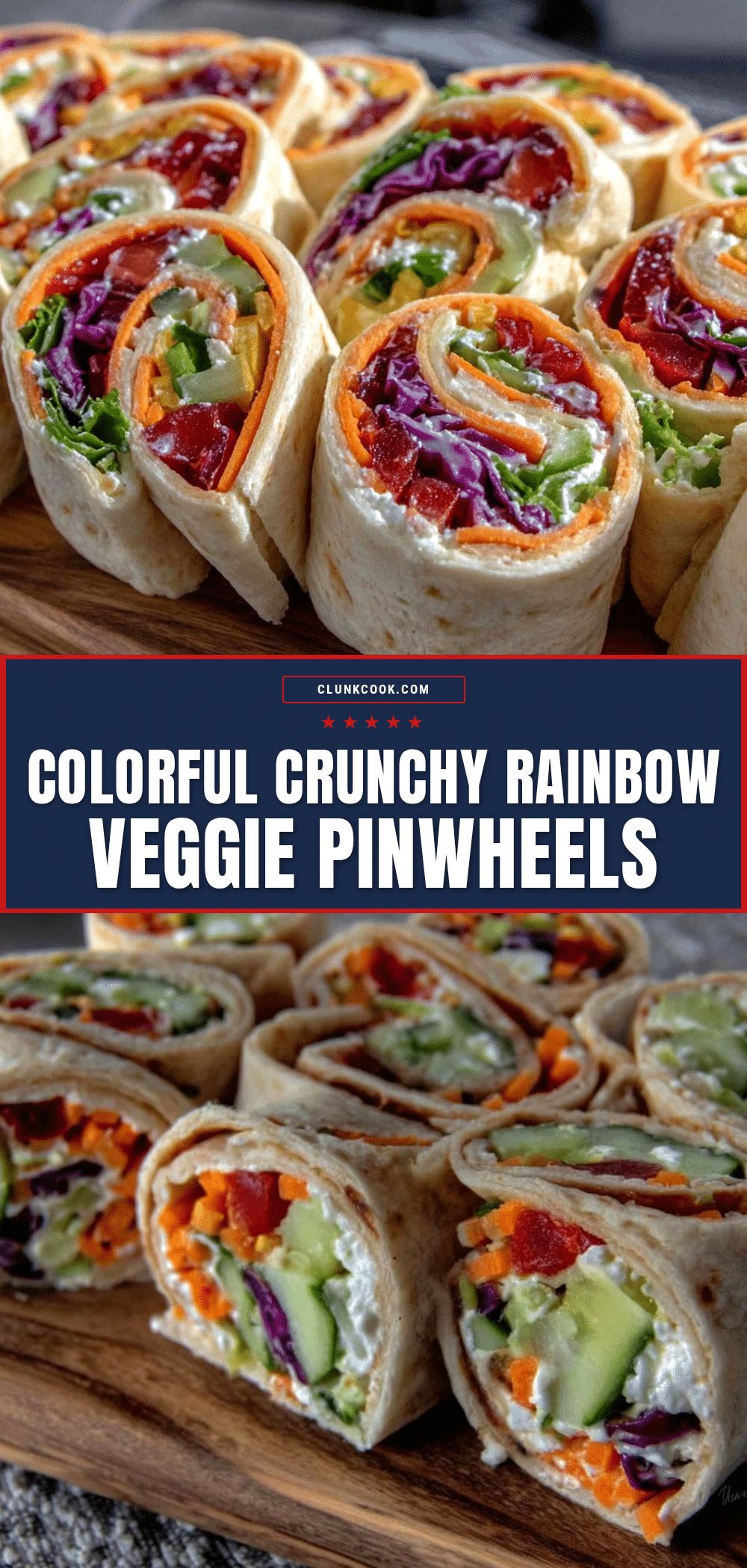 Fresh Rainbow Veggie Pinwheel Sandwiches recipe