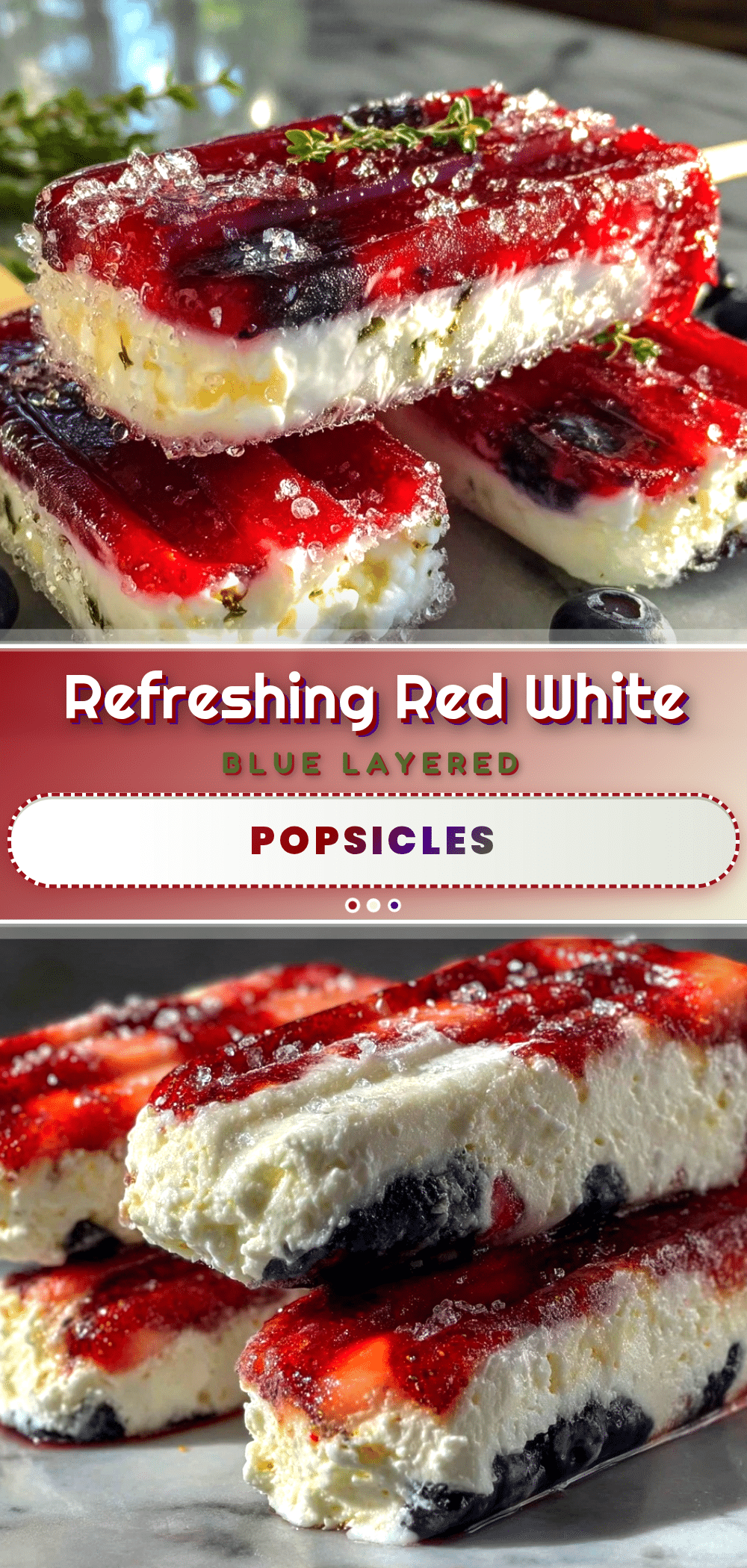 fresh red white and blue popsicles recipe