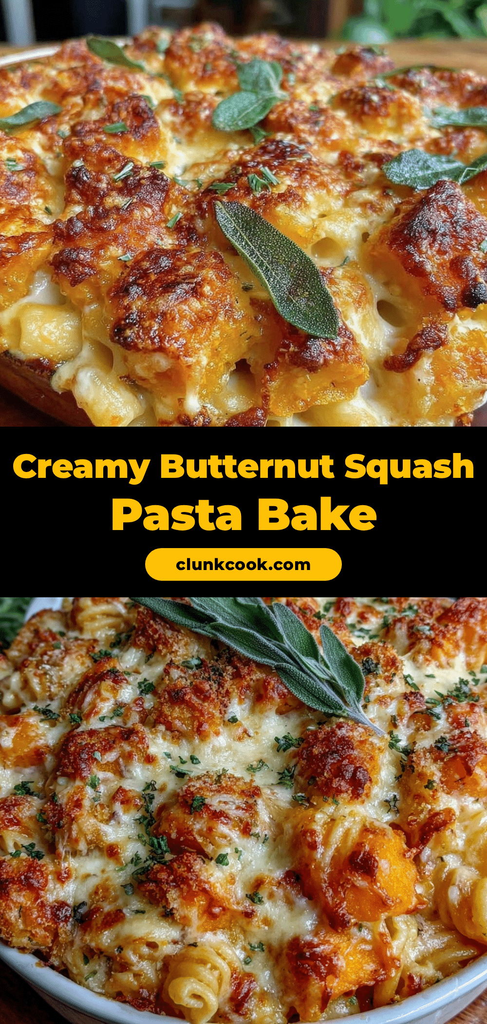 creamy butternut squash pasta bake recipe