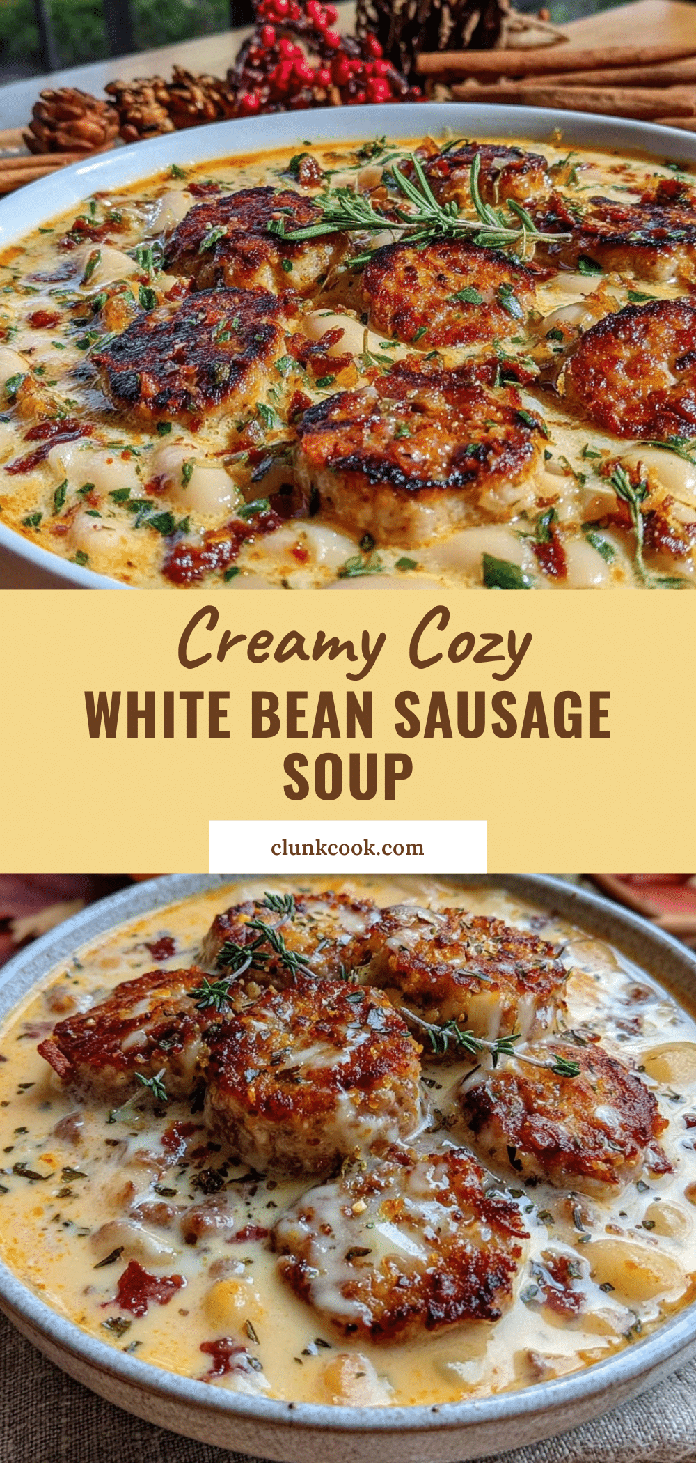 creamy white bean and chicken sausage fall soup recipe