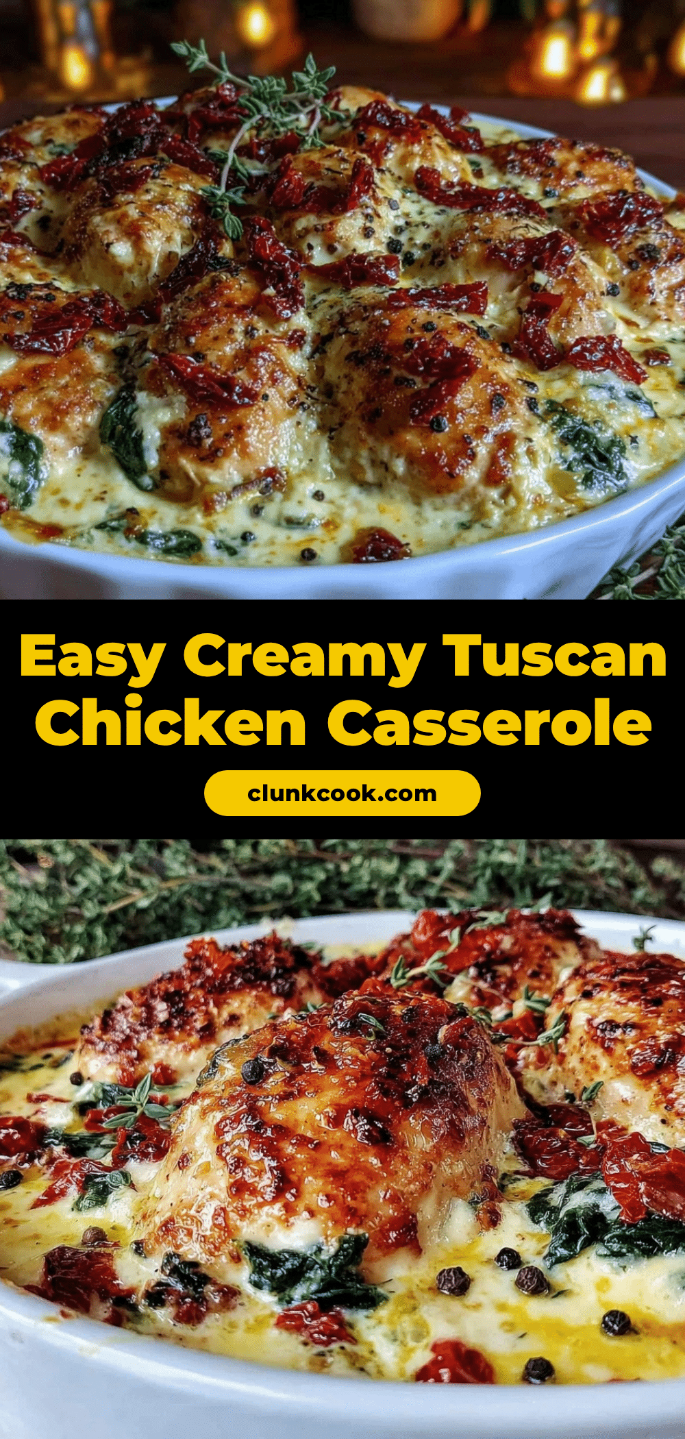 Easy Creamy Tuscan Chicken Casserole recipe
