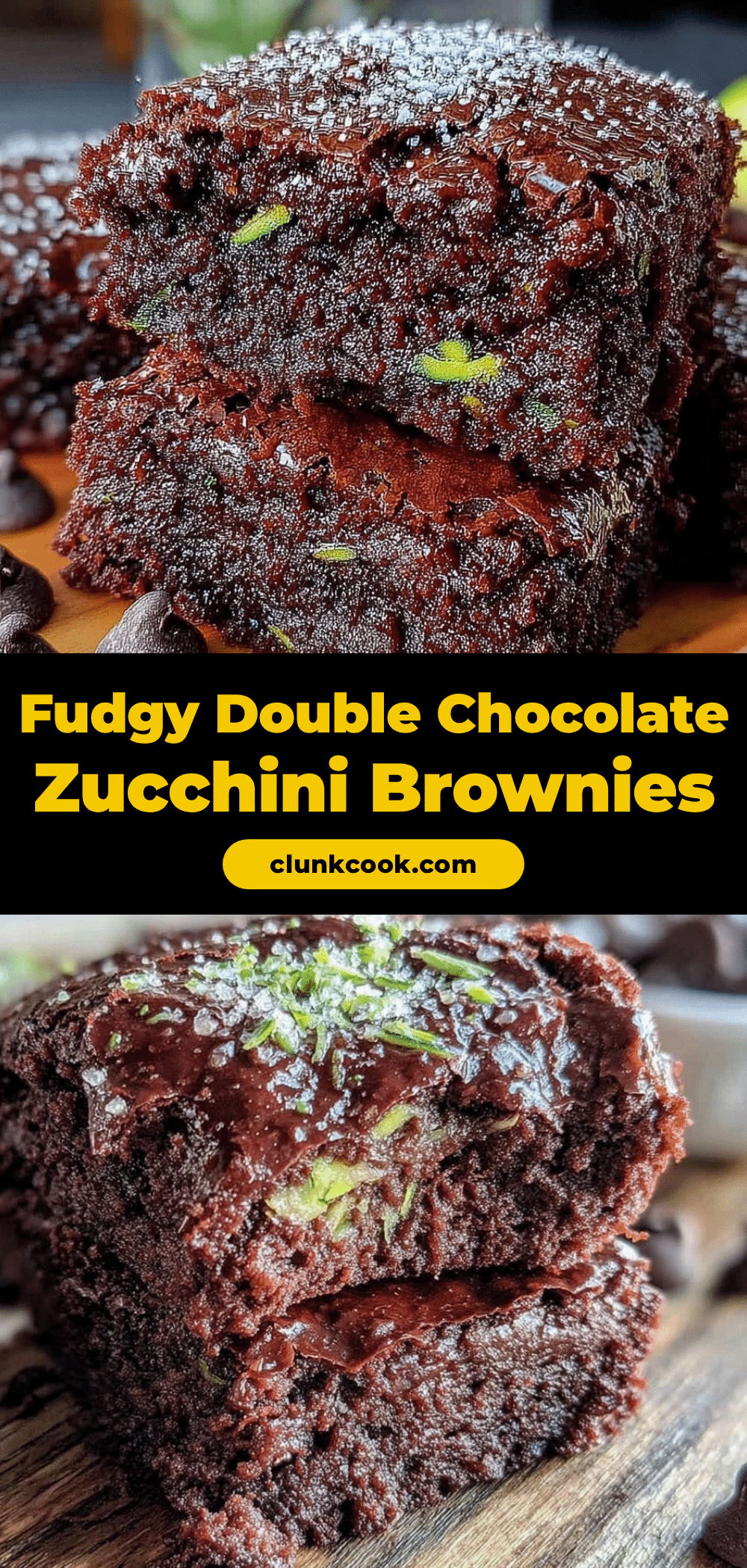 fudgy double chocolate zucchini brownies recipe