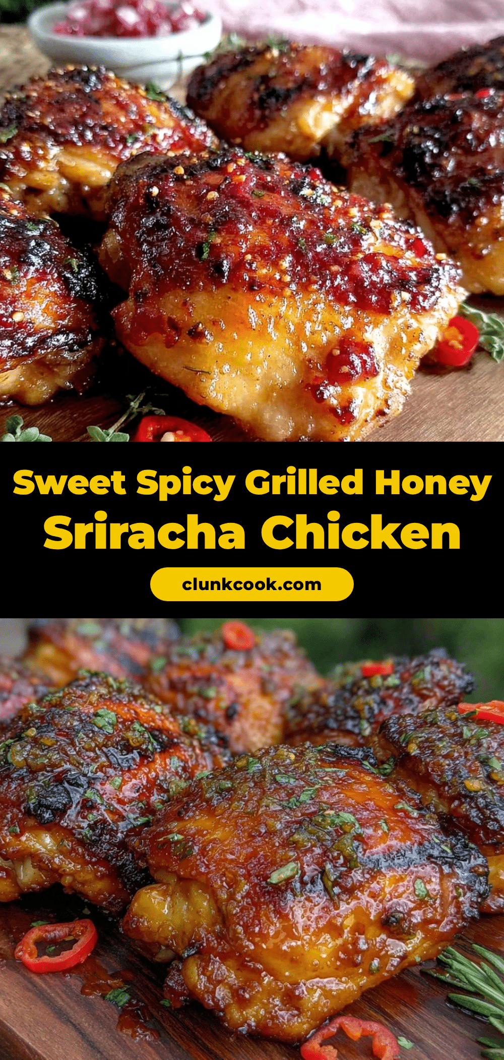 grilled honey sriracha chicken thighs recipe