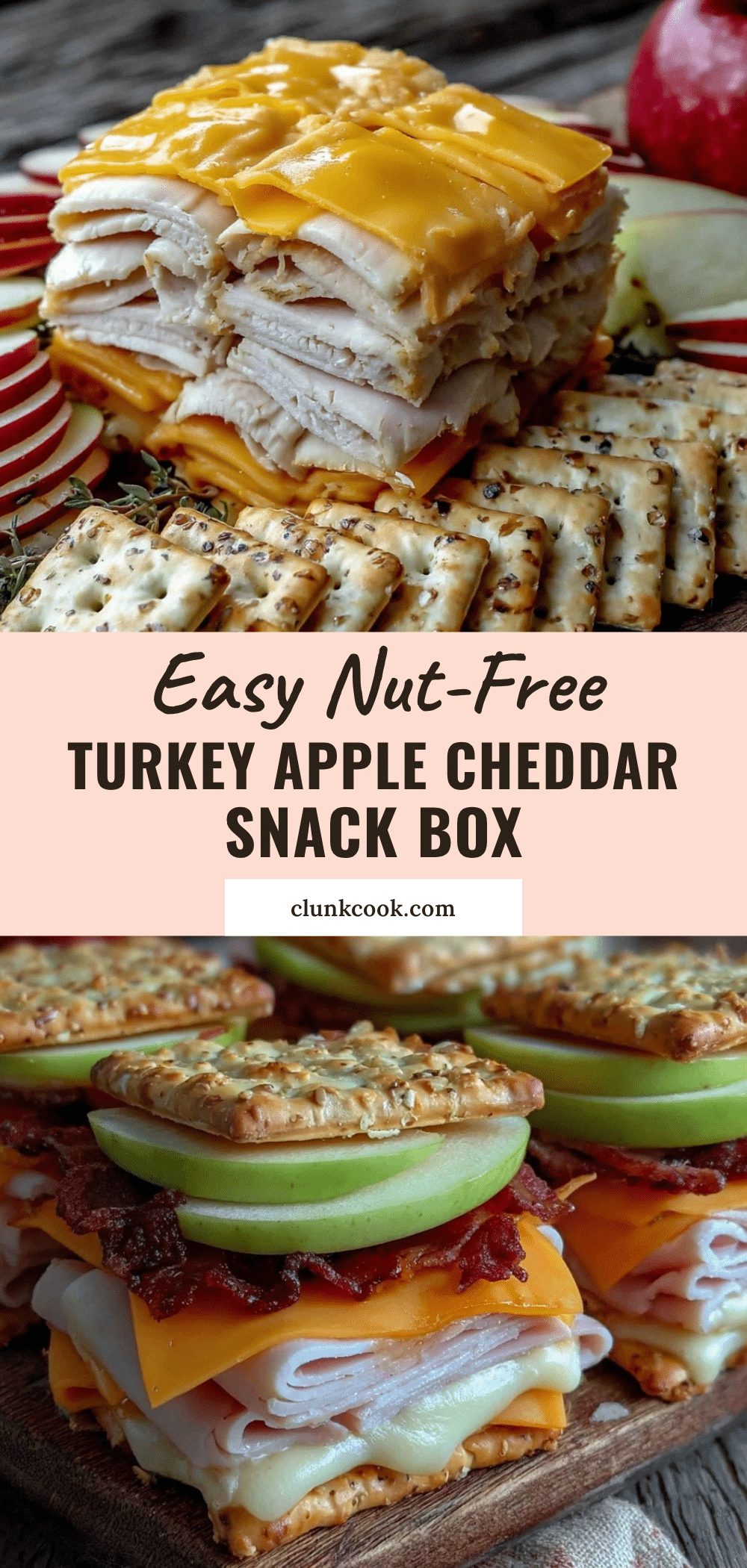 nut-free turkey apple cheddar cracker snack box recipe