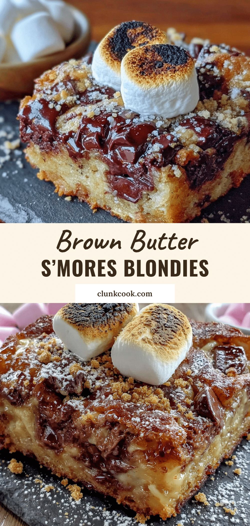 brown butter smores blondies recipe