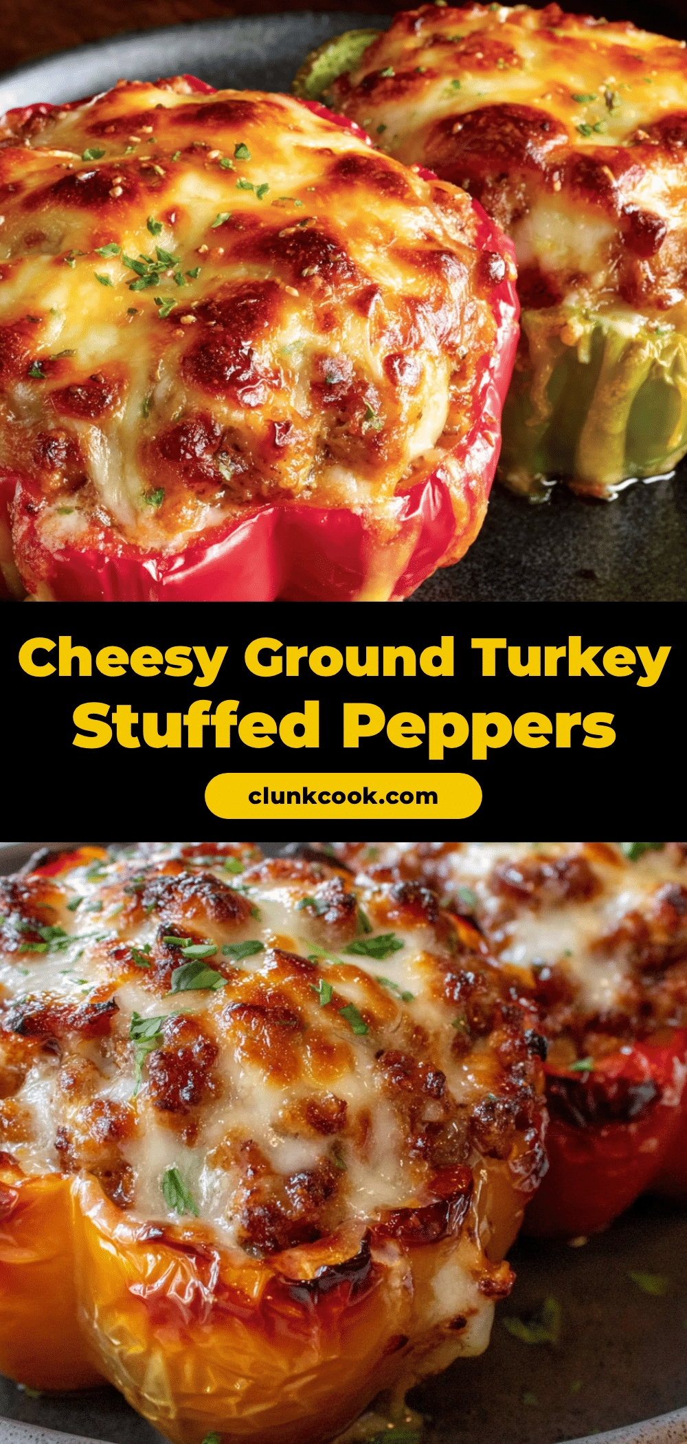 cheesy ground turkey stuffed peppers recipe