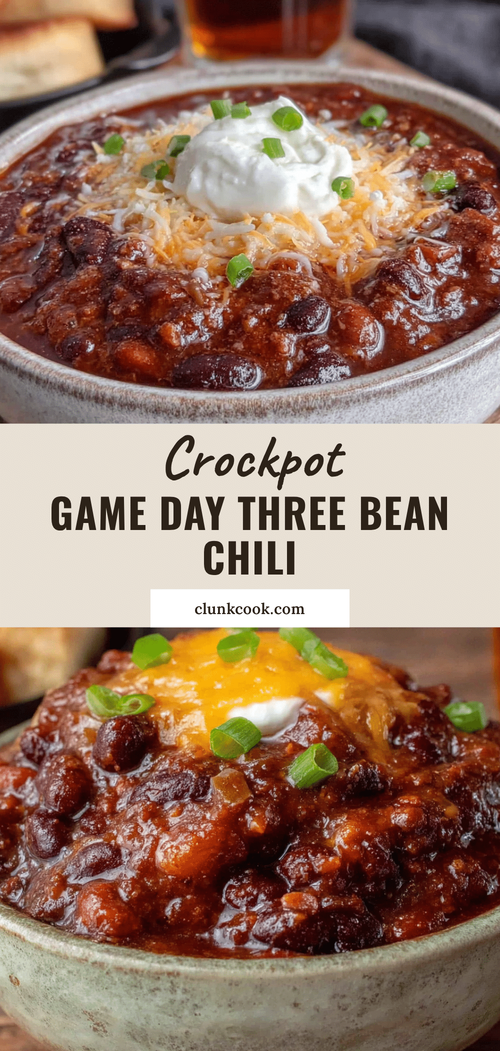 Cozy Crockpot Football Chili with Three Beans recipe
