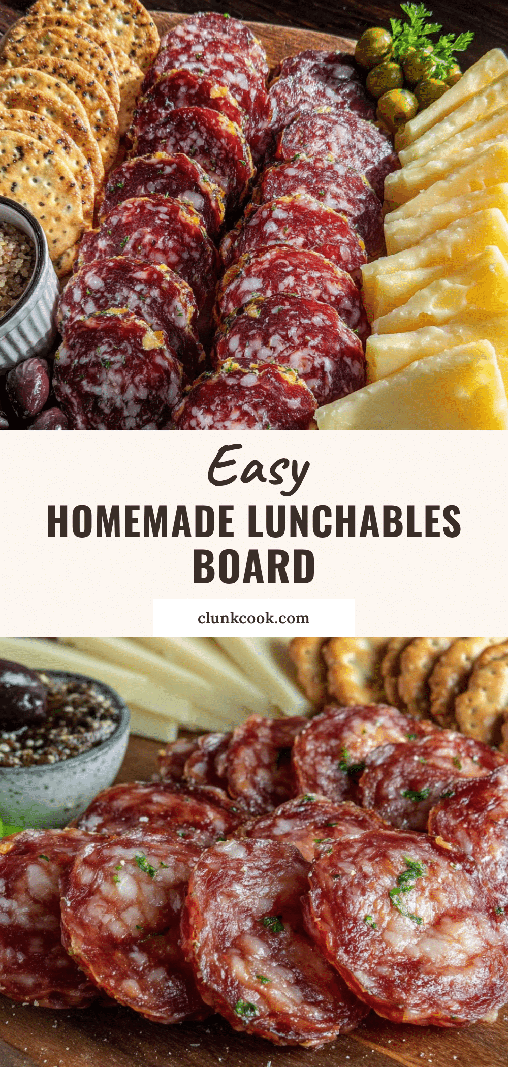easy homemade lunchables board with salami and cheese recipe