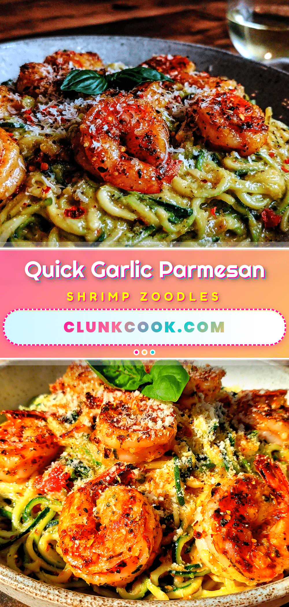 garlic parmesan zucchini noodles with shrimp recipe