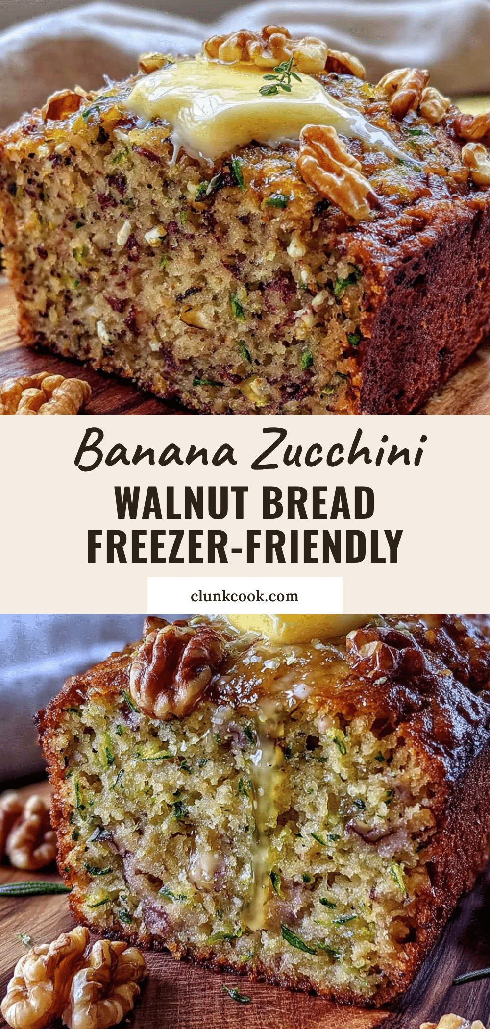moist banana zucchini bread with walnuts recipe