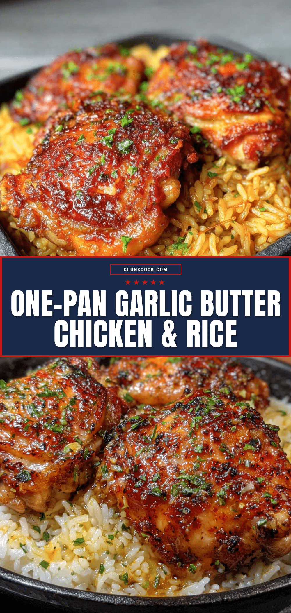 one-pan garlic butter chicken and rice recipe