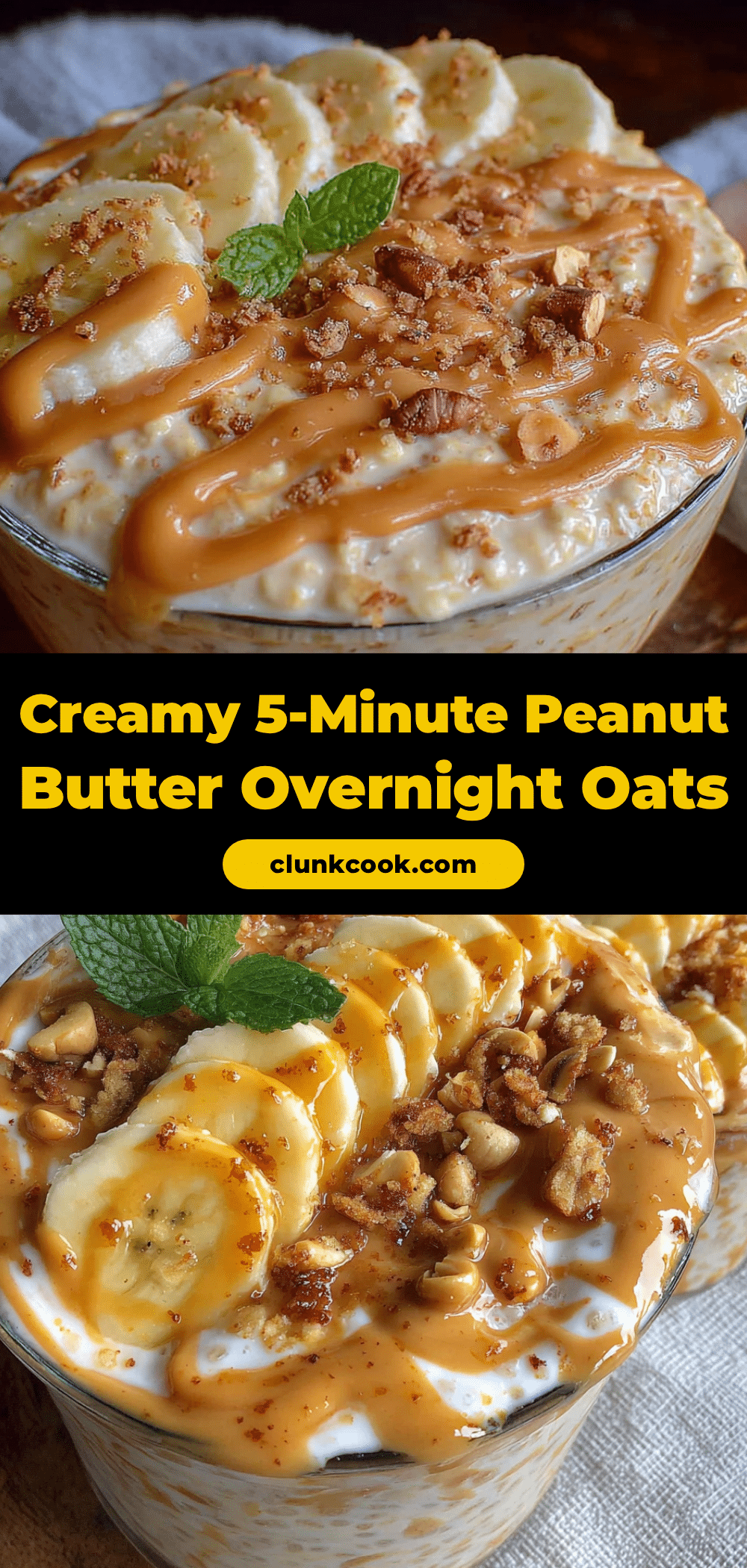 peanut butter banana overnight oats recipe