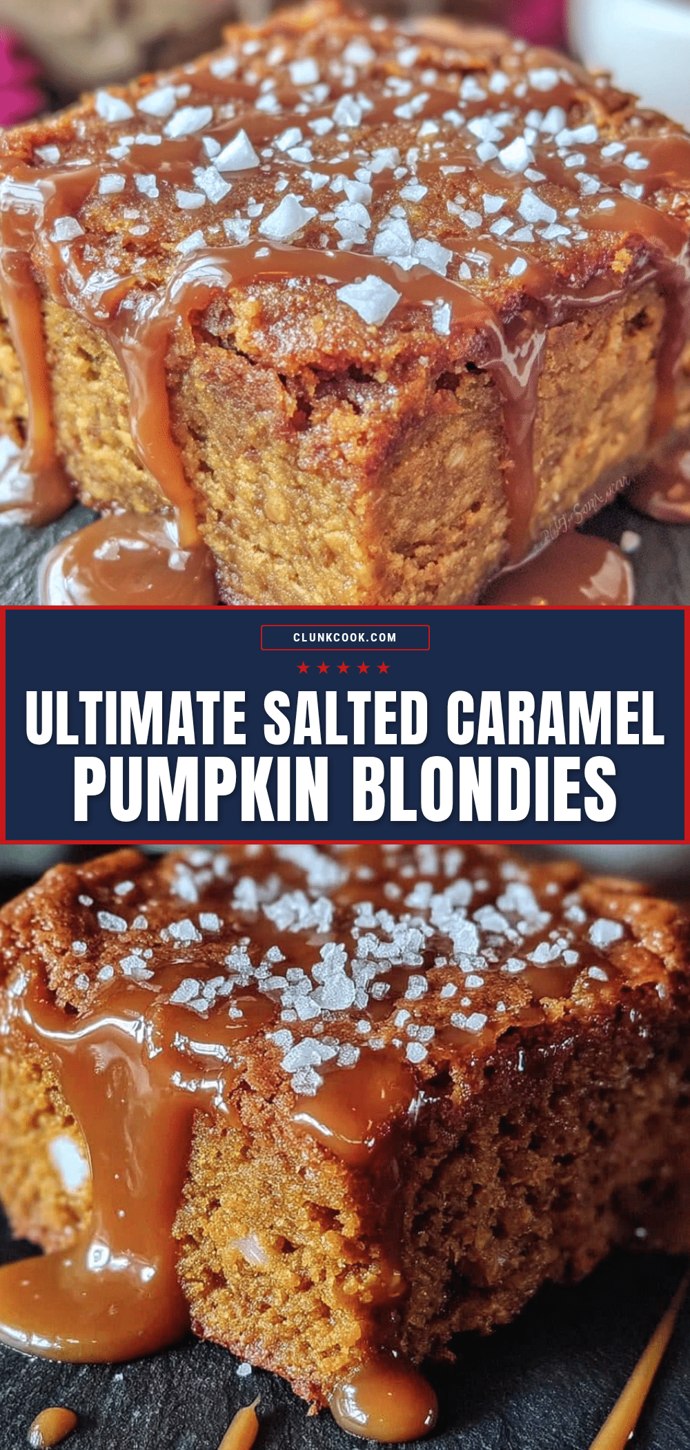 salted caramel pumpkin blondies recipe