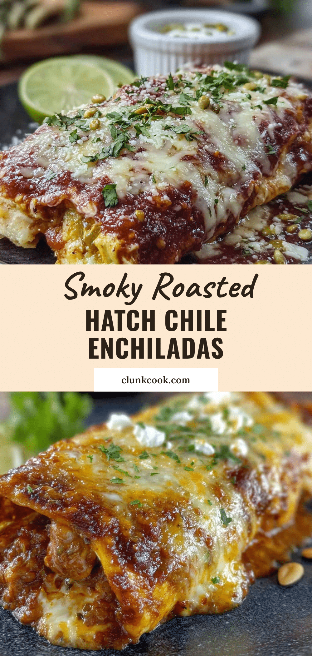 Smoky Roasted Hatch Chile Chicken Enchiladas recipe