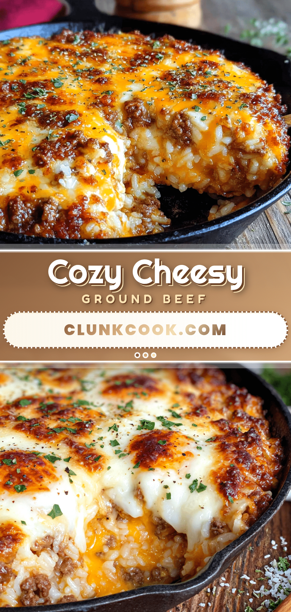 cozy cheesy ground beef and rice skillet recipe