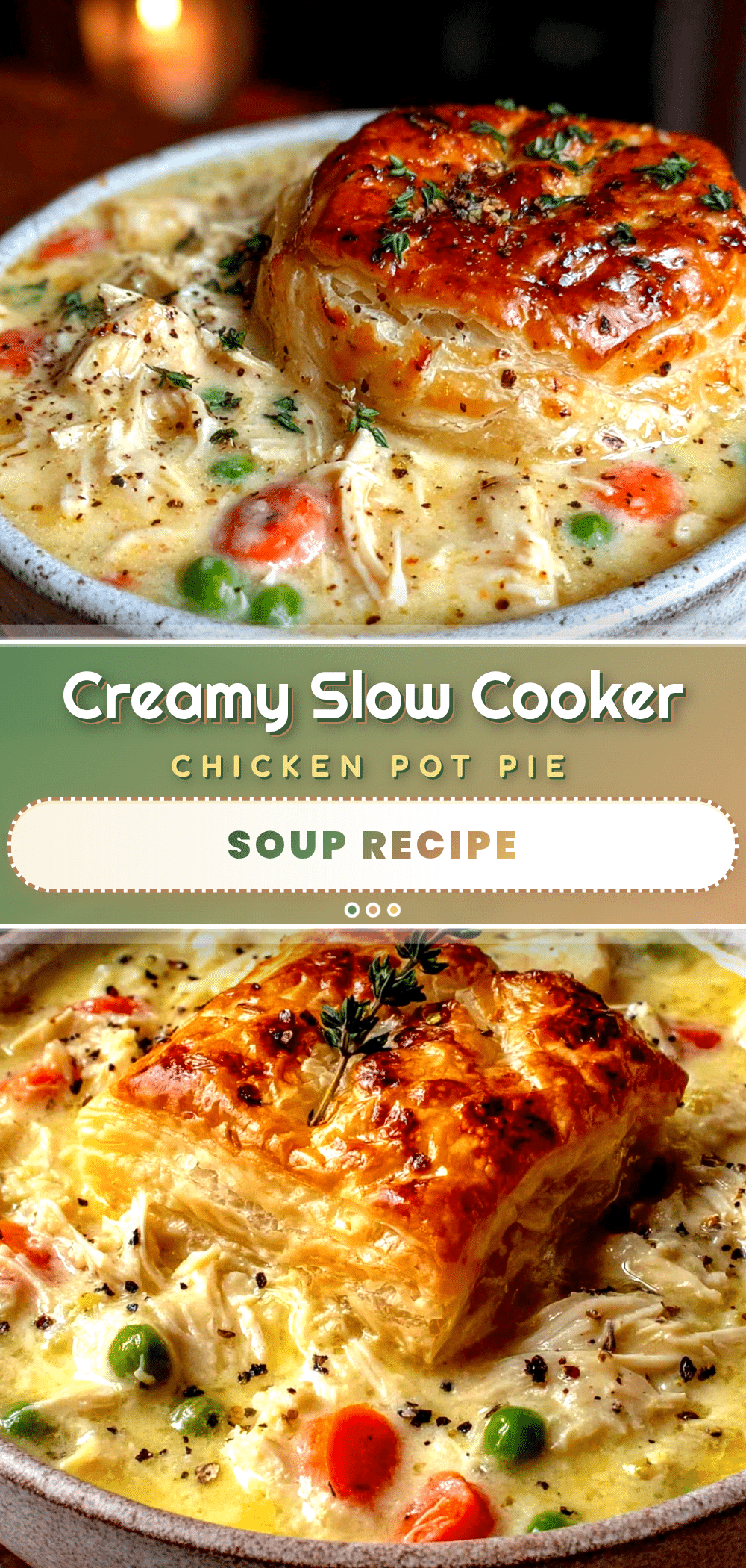 creamy slow cooker chicken pot pie soup recipe