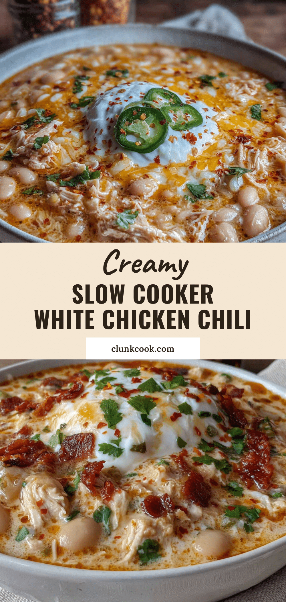 creamy slow cooker white chicken chili recipe
