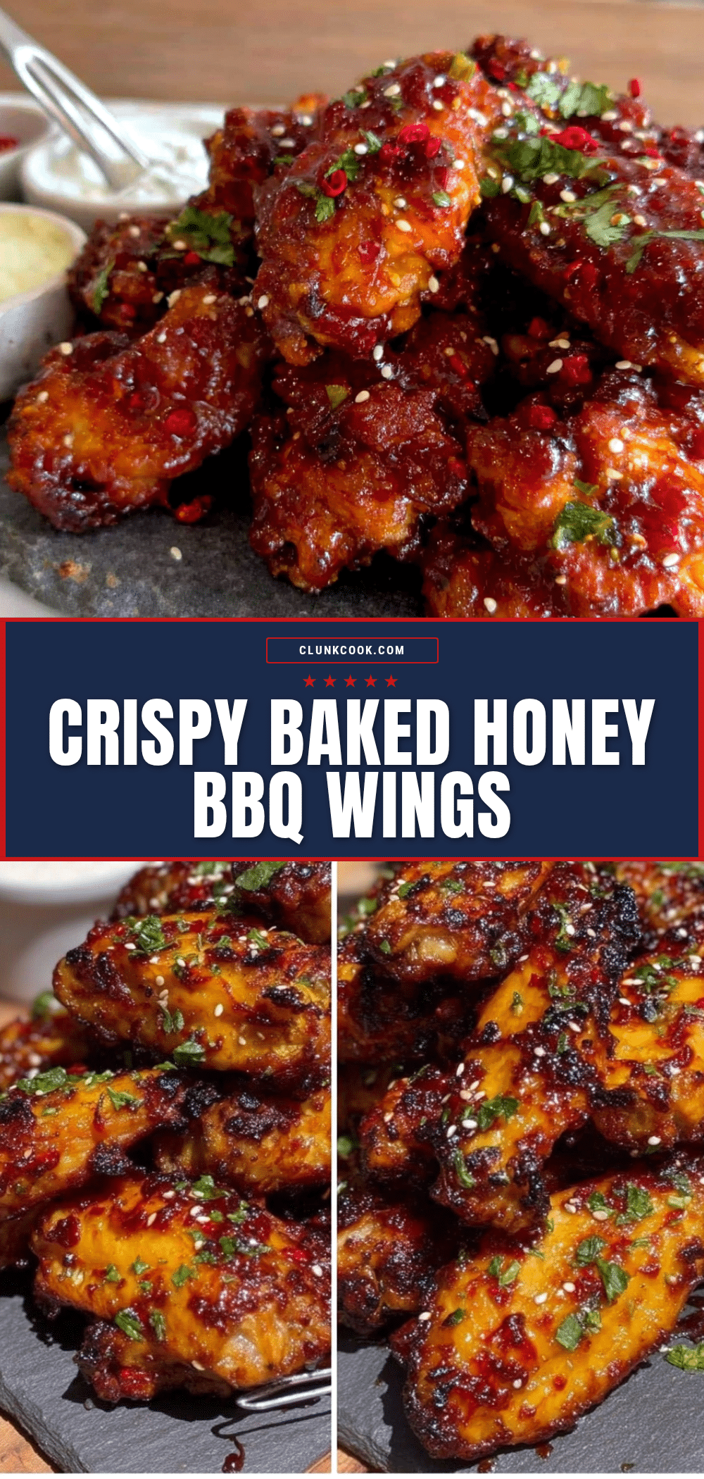 Crispy Baked Honey BBQ Chicken Wings recipe
