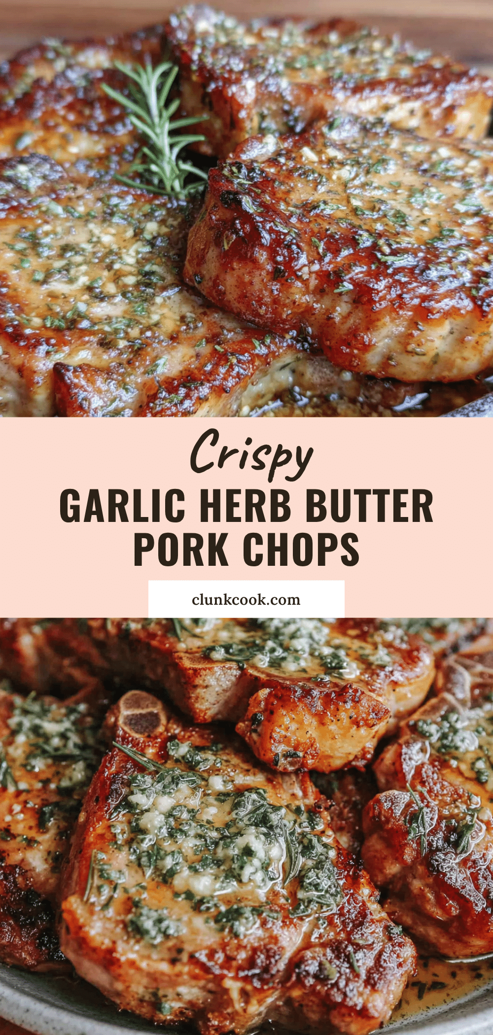 Crispy Garlic Herb Butter Pork Chops recipe