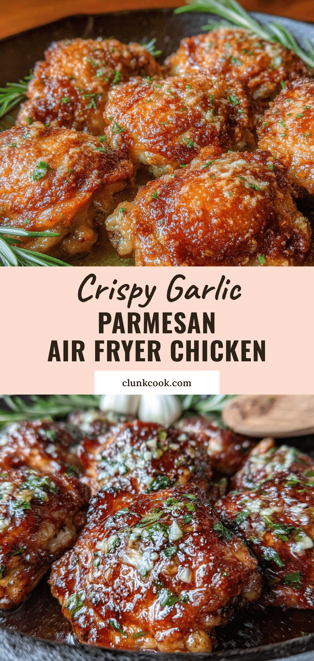 Crispy Garlic Parmesan Chicken Thighs recipe