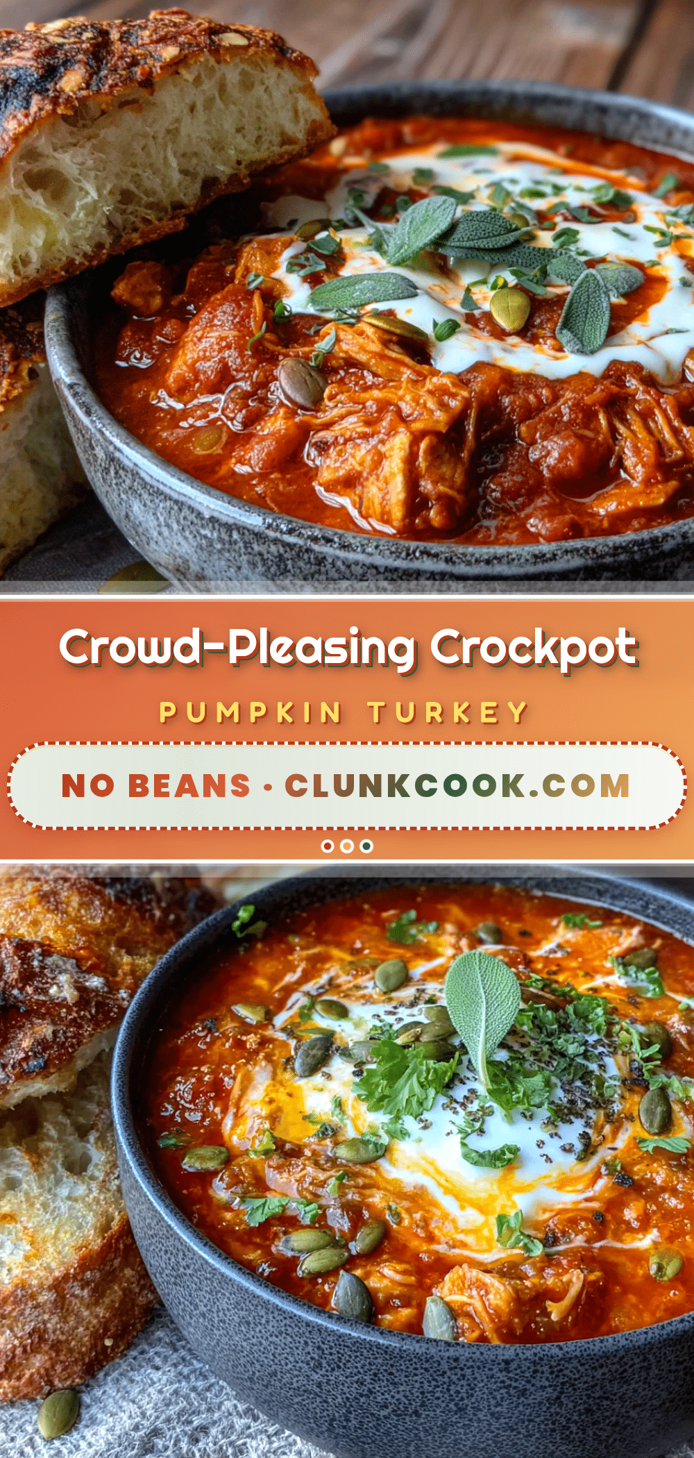 Crockpot Pumpkin Turkey Chili recipe