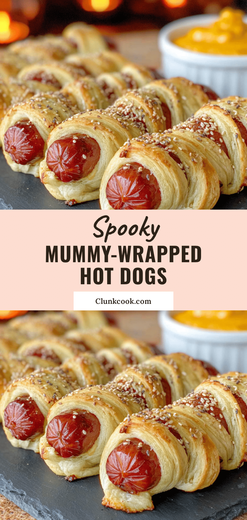 Easy Halloween Mummy-Wrapped Hot Dogs recipe