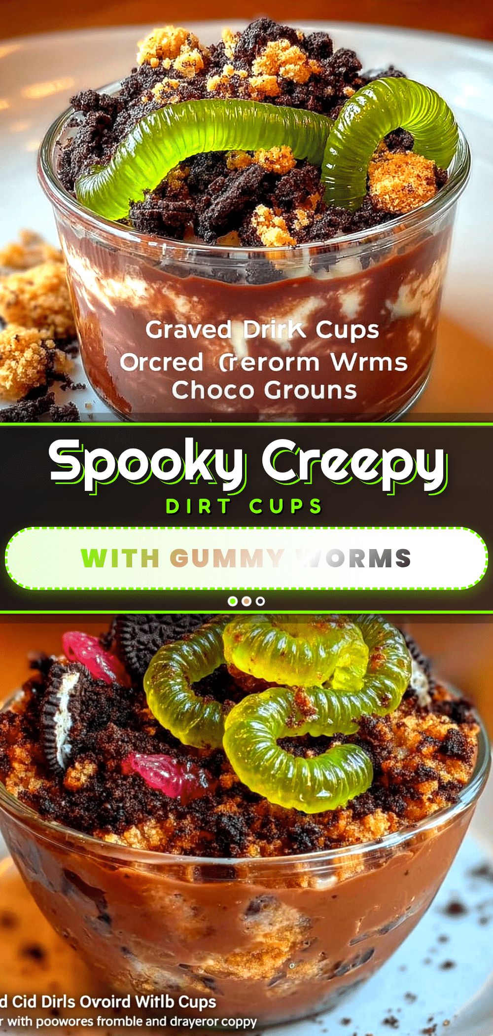 Halloween Graveyard Dirt Cups recipe