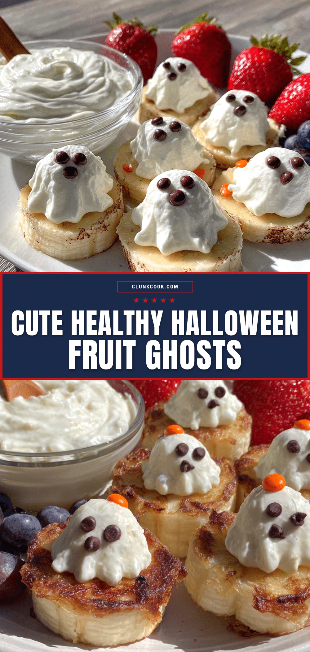 Healthy Halloween Fruit Ghosts recipe