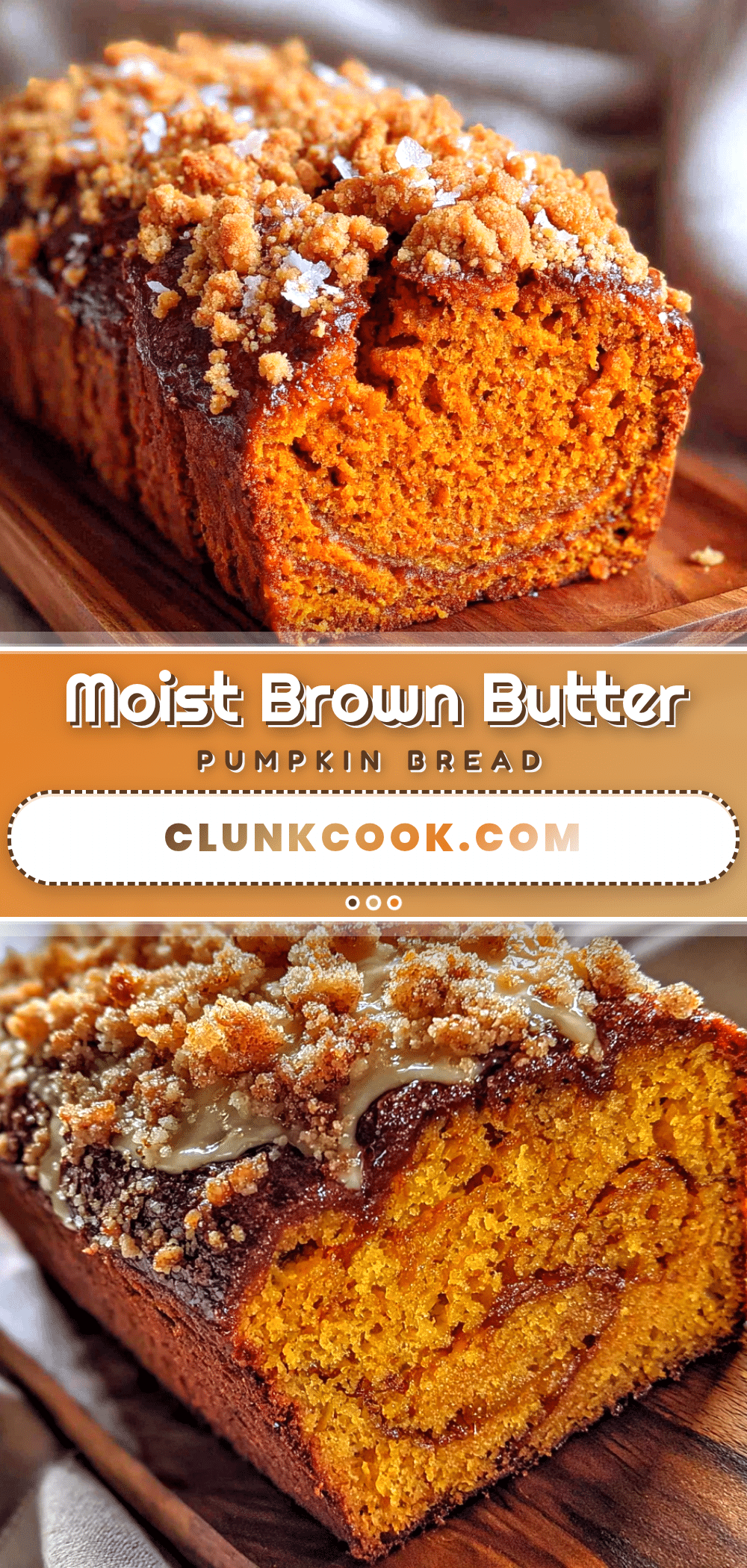Moist Brown Butter Pumpkin Bread with Streusel recipe