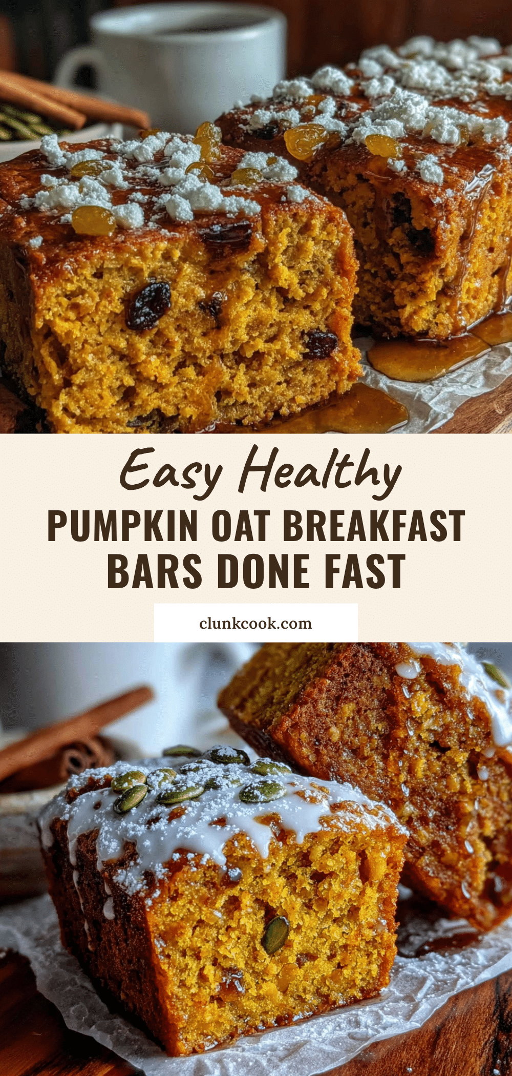 pumpkin oat breakfast bars recipe