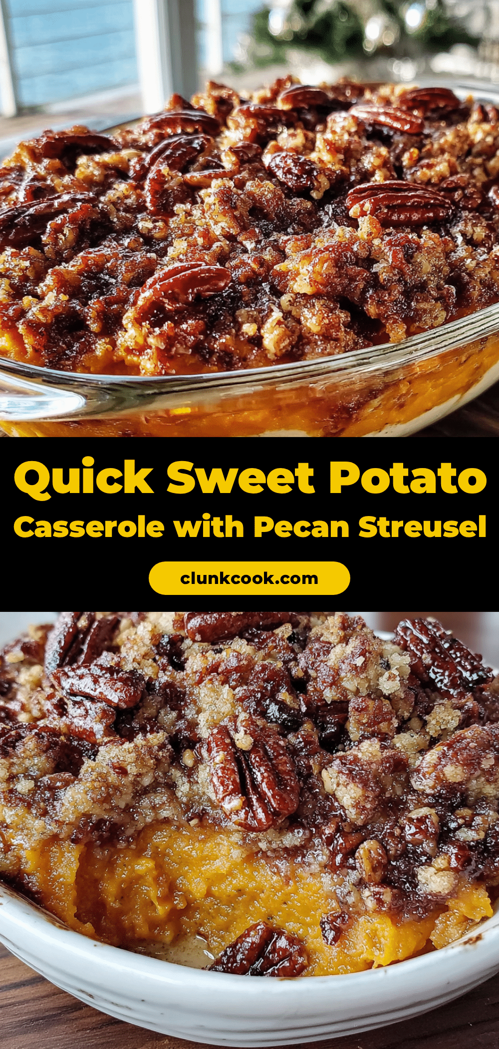 quick sweet potato casserole with pecan streusel recipe