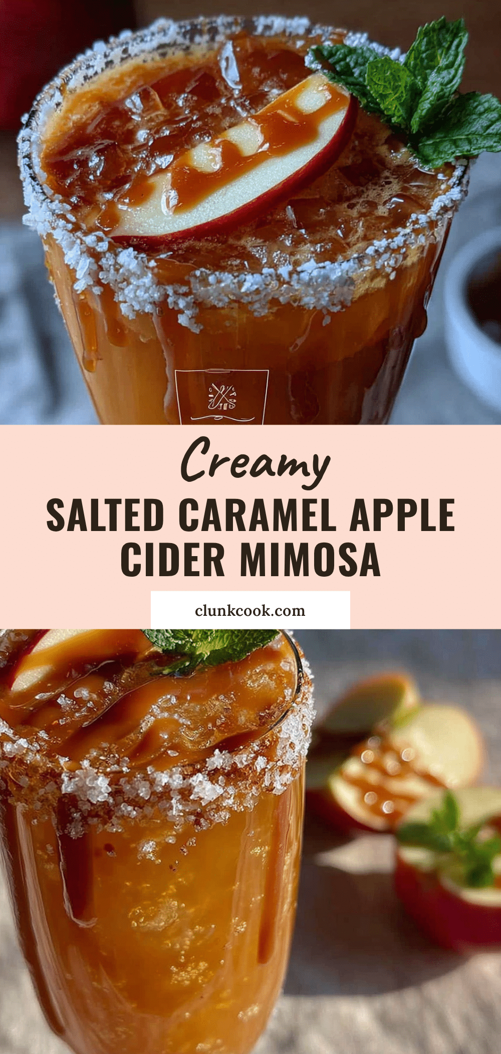 Salted Caramel Apple Cider Mimosa recipe