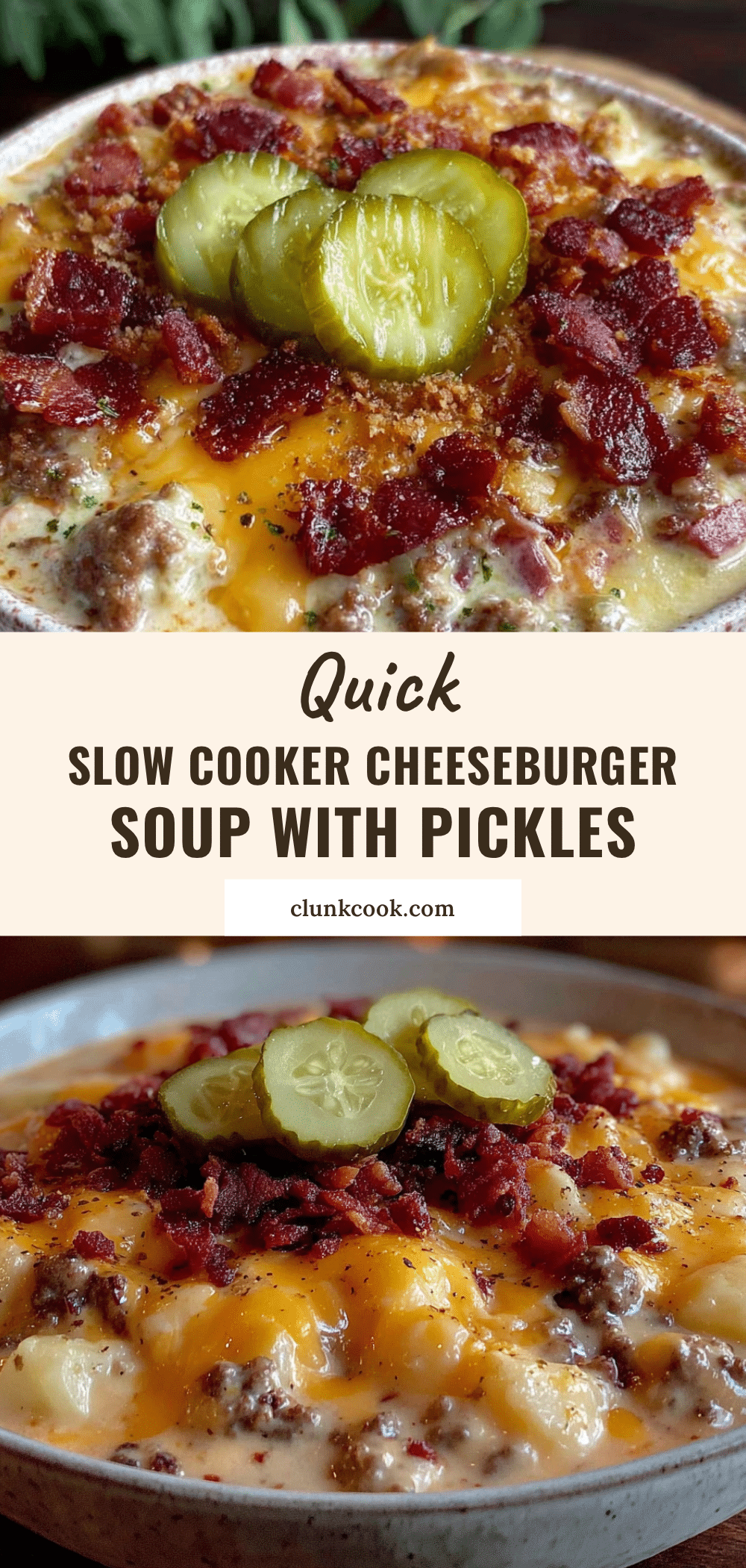 slow cooker cheeseburger soup recipe