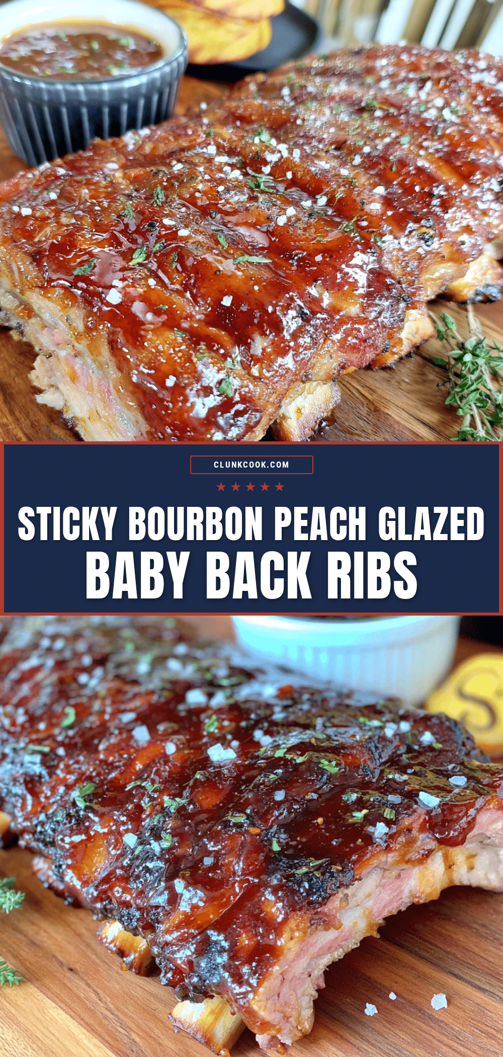 sticky bourbon peach glazed baby back ribs recipe