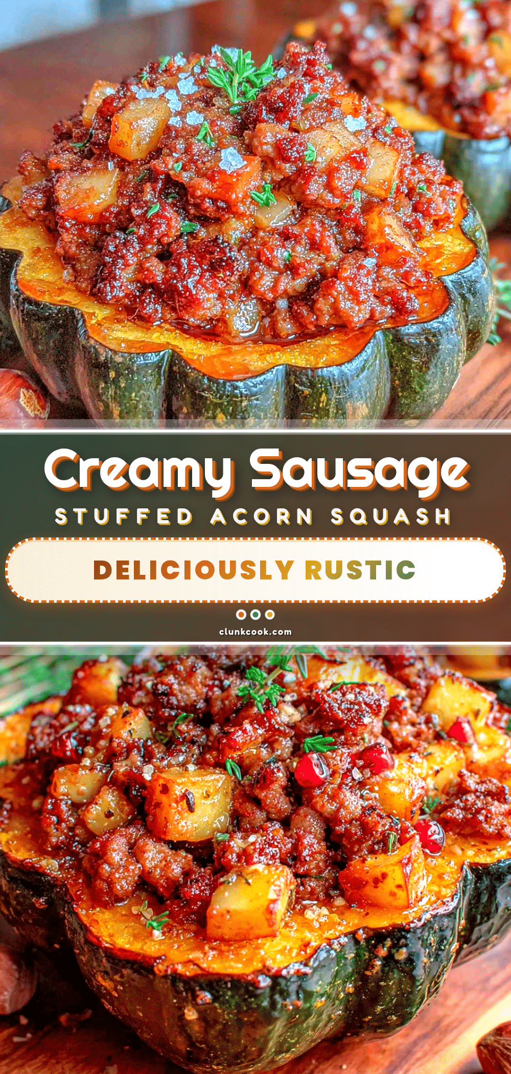 stuffed acorn squash with sausage and apples recipe