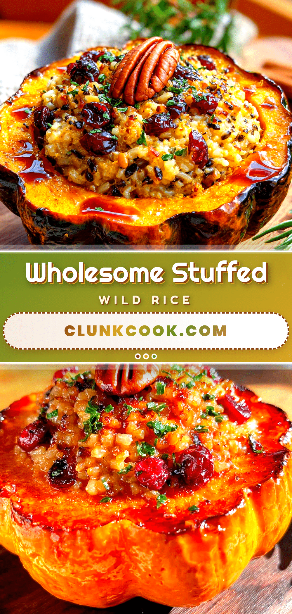 stuffed acorn squash with wild rice and cranberries recipe
